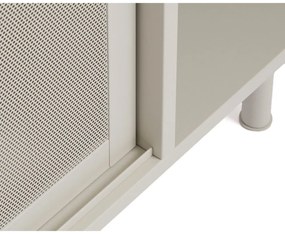 Cassettiera grigia in metallo con porte scorrevoli 160x75x47 cm Veep – Unique Furniture