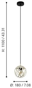 Eglo 99071 - Lampadario a sospensione con filo MIRTAZZA 1xE27/60W/230V
