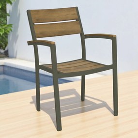 VIDUUS - poltrona da giardino in alluminio e polywood impilabile