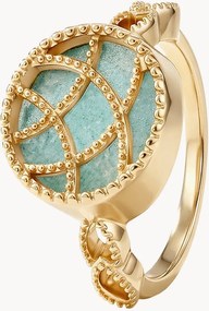 Anello placcato in oro con pietre preziose Etienne