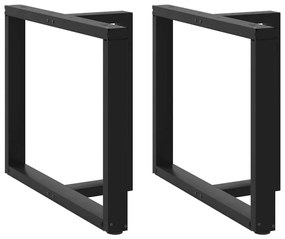 Gambe Tavolo Pranzo A Forma T 2pz Nero 100x35x(72-73)cm Acciaio /