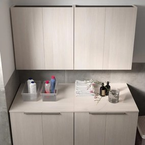 Pensile bagno Jnka legno larice bianco in truciolare SENSEA, 2 ante apertura da destra e sinistra P 20 x L 70 x H 75 cm