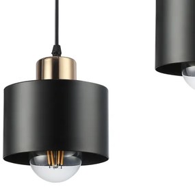 Lampadario a sospensione con filo 3xE27/35W/230V nero/oro