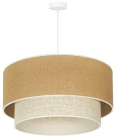 Duolla - Lampadario a sospensione con filo YUTE BOHO 3xE27/15W/230V diametro 60 cm marrone/color crema