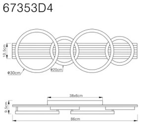 Globo 67353D4 - Plafoniera LED TISHA LED/30W/230V 3000K 30x86 cm