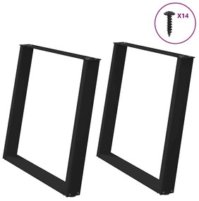 Gambe Tavolo Pranzo A U 2 Pz Nero 90x(72-73) Cm Acciaio /
