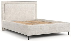 Letto matrimoniale imbottito crema con spazio contenitivo e rete 180x200 cm Baleine - Maison de Rêve