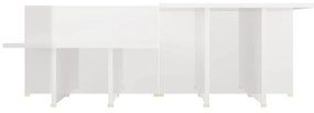 Tavolini 2 pz bianco lucido 111,5x50x33 cm in legno multistrato