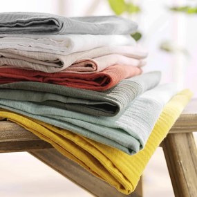 Biancheria da letto bianca in mussola per letto singolo 140x200 cm Angelia – douceur d'intérieur