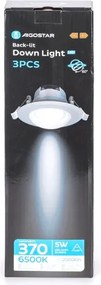 Aigostar - SET 3x faretti da incasso LED/5W/230V 6500K Ø 8,5 cm Bianco