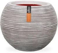 Vaso a Sfera Nature Rib 40x32 cm Avorio KOFI270