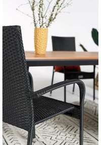 Sedia da giardino in rattan artificiale nero Paris - Bonami Essentials