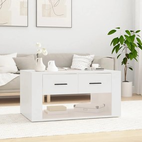 Tavolino da salotto bianco 80x50x40 cm in legno multistrato