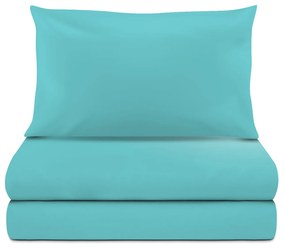 Completo letto singolo cotone turchese