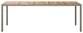 Tavolo da giardino grigio 250x100x75 cm in polyrattan