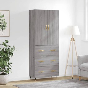 Credenza grigio sonoma 69,5x34x180 cm in legno multistrato