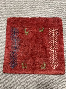 Gabbeh Tappeto 40 x 40 Rosso (Iran) Annodato A Mano