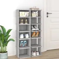 Scarpiere 2 pz Grigio Sonoma 27,5x27x102cm in Legno Multistrato 815975