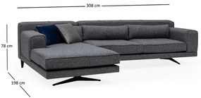 Divano angolare grigio scuro, angolo sinistro Jivago - Artie