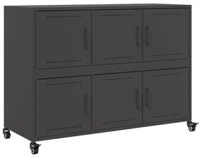 Credenza nera 100,5x39x72 cm in acciaio laminato a freddo