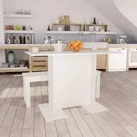 Tavolo da Pranzo Bianco 110x60x75 cm in Legno Multistrato 800243