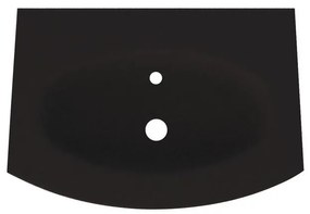Lavabo a incasso semicerchio Vague in vetro nero