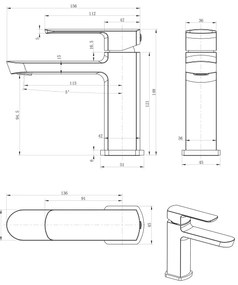 Sapho - Miscelatore per lavabo MIXONA 14,8 cm cromo lucido
