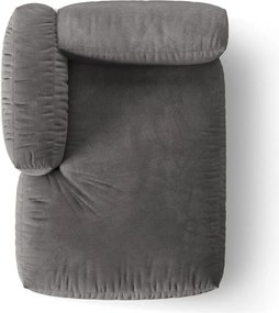 Parte divano componibile grigio (con penisola a sinistra) con rivestimento in velluto Martina – Micadoni