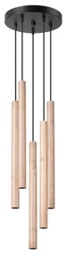 Sollux SL.1270 - Lampadario a sospensione con filo PASTELO 5xG9/8W/230V legno