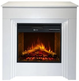 Camino elettrico da terra in legno Bianco BELLINI L96 x P35 x H96 cm