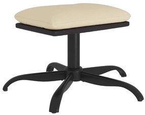 Poggiapiedi crema 60x60x36 cm in tessuto e similpelle