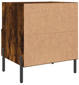 Comodini 2 pz Rovere Fumo 40x35x47,5 cm in Legno Multistrato