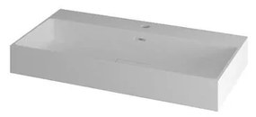Lavabo a incasso rettangolare Modula in resina bianco