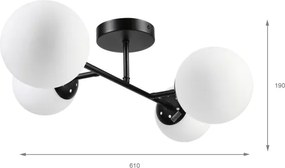 Brilagi - Plafoniera MALONY 4xE14/20W/230V nera