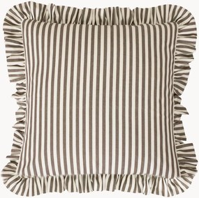 Cuscino in cotone a righe con volant Tuva