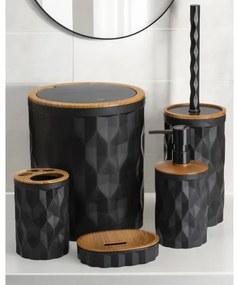 Set da bagno REINA 5 pz nero/marrone