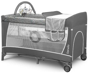 Lionelo - Lettino da viaggio FLOWER Grigio Scandi