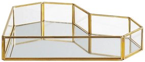 Vassoio decorativo vetro e ottone oro 20 cm PONTIVY Beliani
