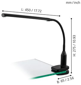 Eglo 96437 - Lampada con morsetto LED LAROA LED/4,5W/230V nera