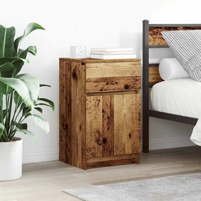 Comodini 2 Pz Legno Antico 39x35x65 Cm İn Legno Multistrato /