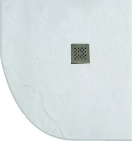 Piatto doccia semicircolare 90x90cm effetto pietra bianco - KAMALU