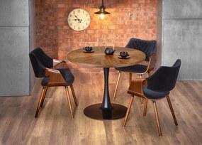 Set tavolo rotondo Carmelo ø100 cm + 4 sedie K396 noce/nero