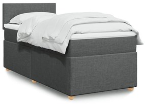 Giroletto A Molle Con Materasso Grigio Scuro 90x190 Cm Tessuto /