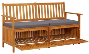 Cassapanca con cuscino 148 cm in legno massello di acacia