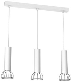Lampadario su corda DANTE 3xGU10/25W/230V bianco/cromo lucido