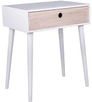 House Nordic Comodino Annemie Bianco e Naturale 444273