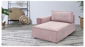 Modulo divano in velluto a coste rosa chiaro, angolo sinistro Nihad modular - Bobochic Paris