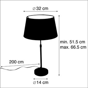 Lampada da tavolo oro/ottone con paralume nero con oro 32 cm - Parte