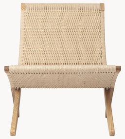 Sedia lounge pieghevole con seduta e schienale intrecciati a mano Mg501 Cuba