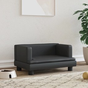 Lettino per cani nero 60x40x30 cm in similpelle